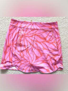 Vineyard Vines Pink and Coral Abstract Print Skirt